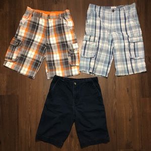 Lot Of 3 Pair Adjustable Waist Boys Shorts Size 14